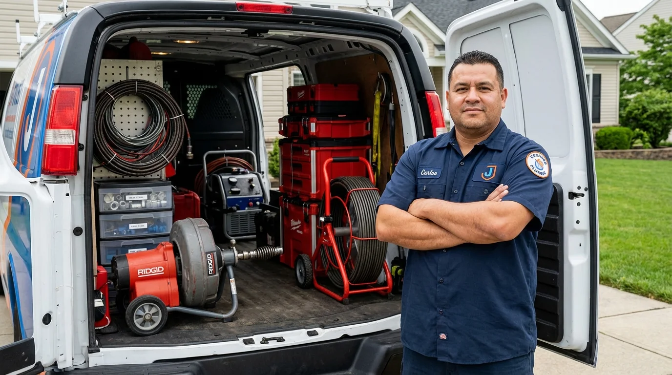 Professional drain cleaning equipment and Johns Plumbing LLC plumber in Miami Beach